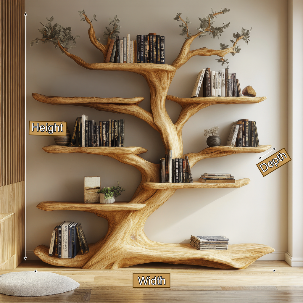 Arborelle Sculpted Solid Wood Tree Bookshelf