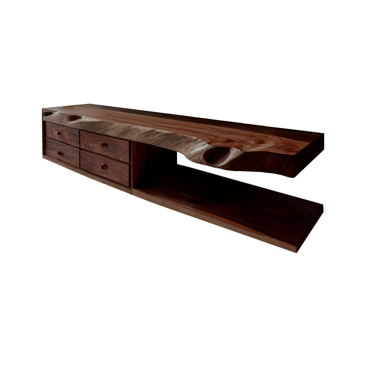 Aurelin Shore Live Edge Floating Bathroom Vanity With Drawers