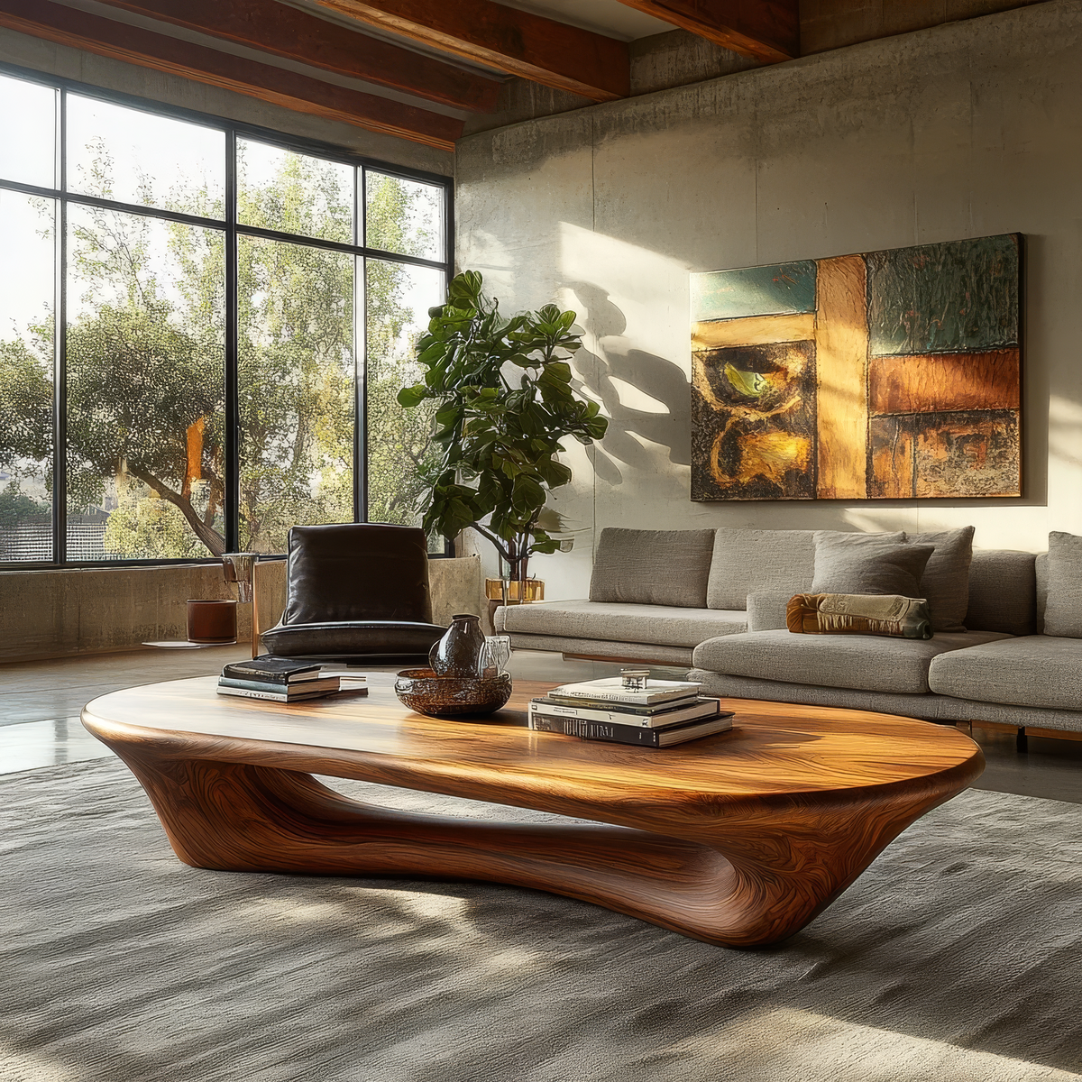 Valthera Sculpted Solid Wood Coffee Table SPA235732