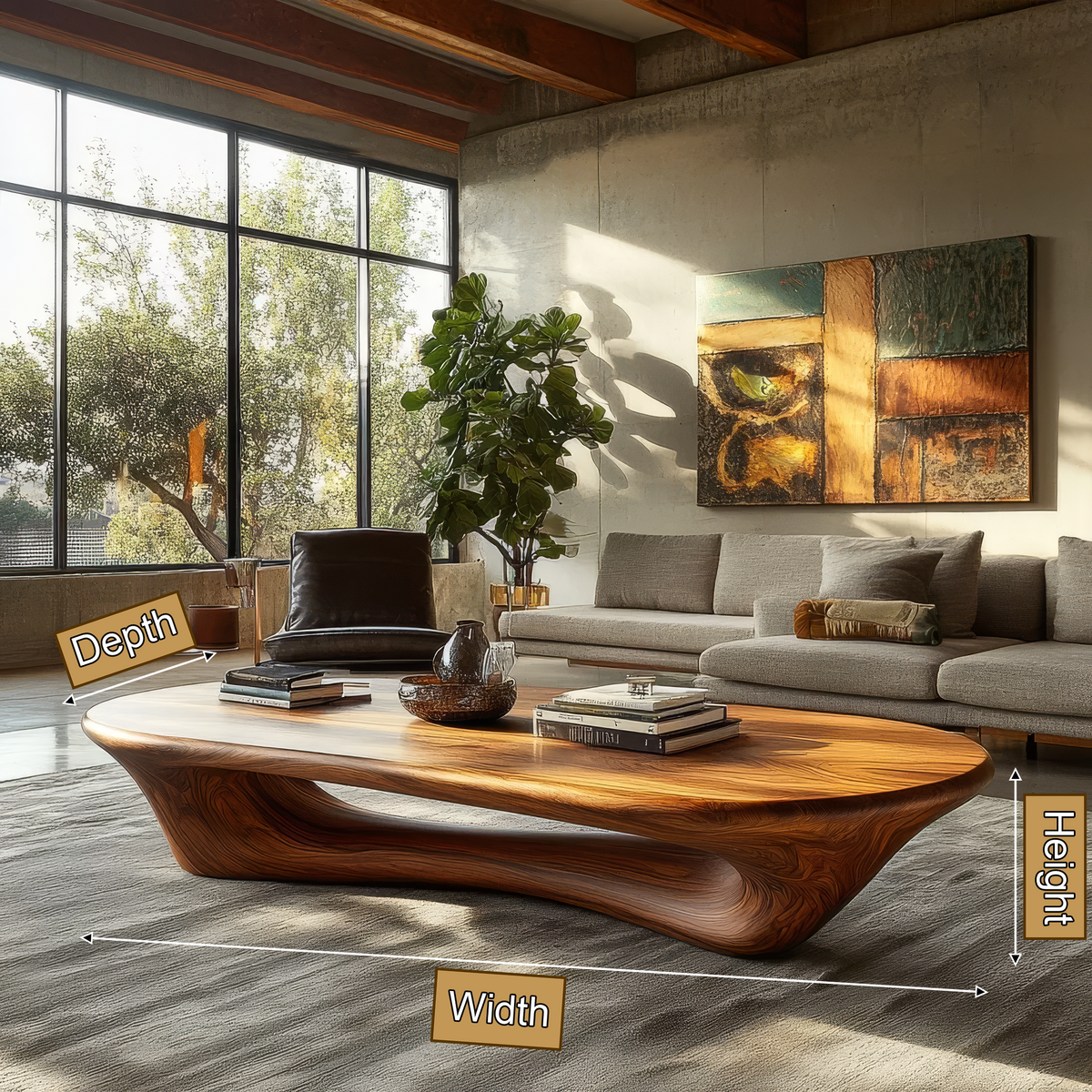 Valthera Sculpted Solid Wood Coffee Table SPA235732