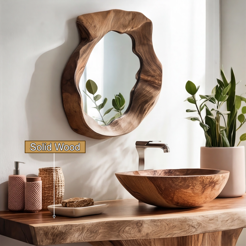 Velthora Rootform Solid Wood Freestanding Bathroom Vanity SPA576801