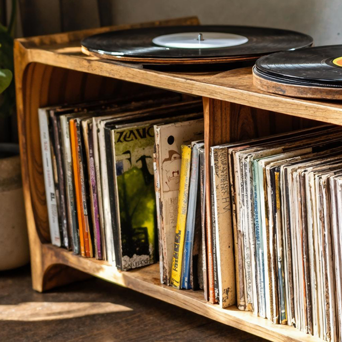 Mid-Century Record Player Stand For Living Room